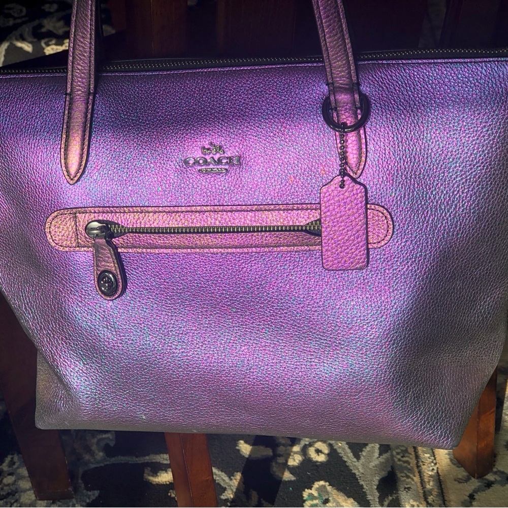 Coach Iridescent Pink Tote - Picture 7 of 15